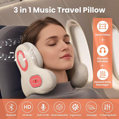 RelaxBeats™ - Memory Foam Travel Pillow & Massager