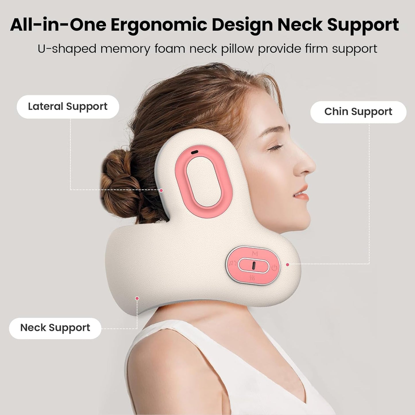 RelaxBeats™ - Memory Foam Travel Pillow & Massager