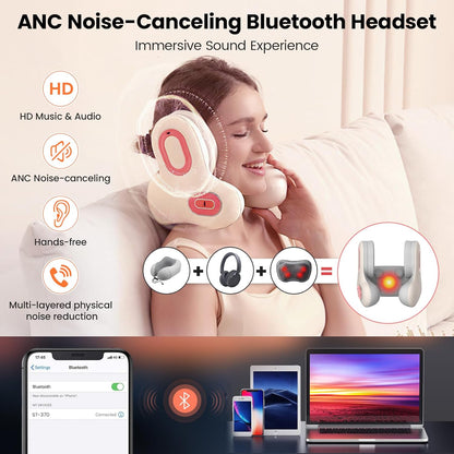 RelaxBeats™ - Memory Foam Travel Pillow & Massager