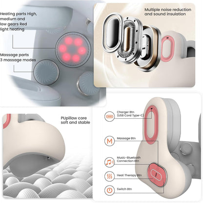 RelaxBeats™ - Memory Foam Travel Pillow & Massager