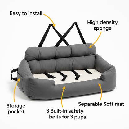 ComfyPaws™ - Portable Dog Bed for Car Travel